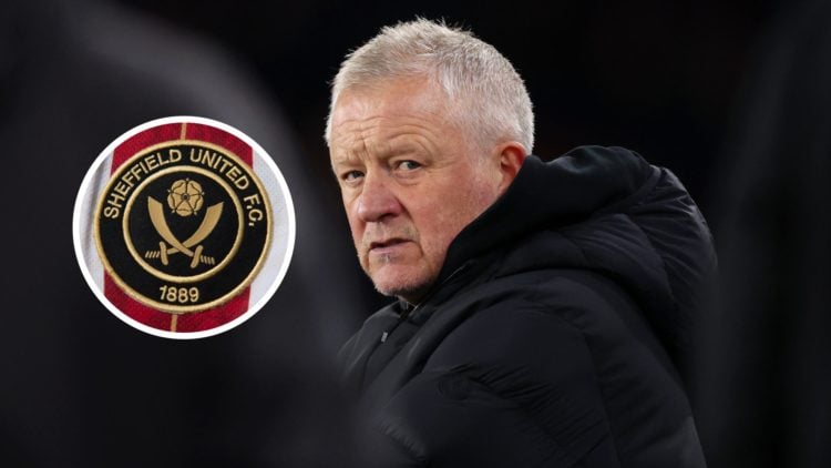 Chris Wilder. Inset, Sheffield United badge.