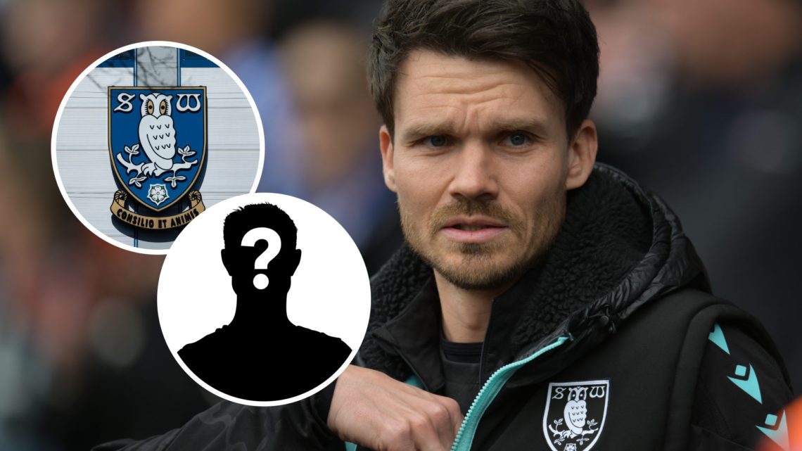 Sheffield Wednesday manager Danny Rohl. Inset, Sheffield Wednesday badge and mystery player graphic.