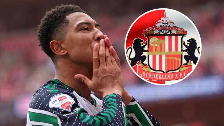 Jobe Bellingham and Sunderland badge
