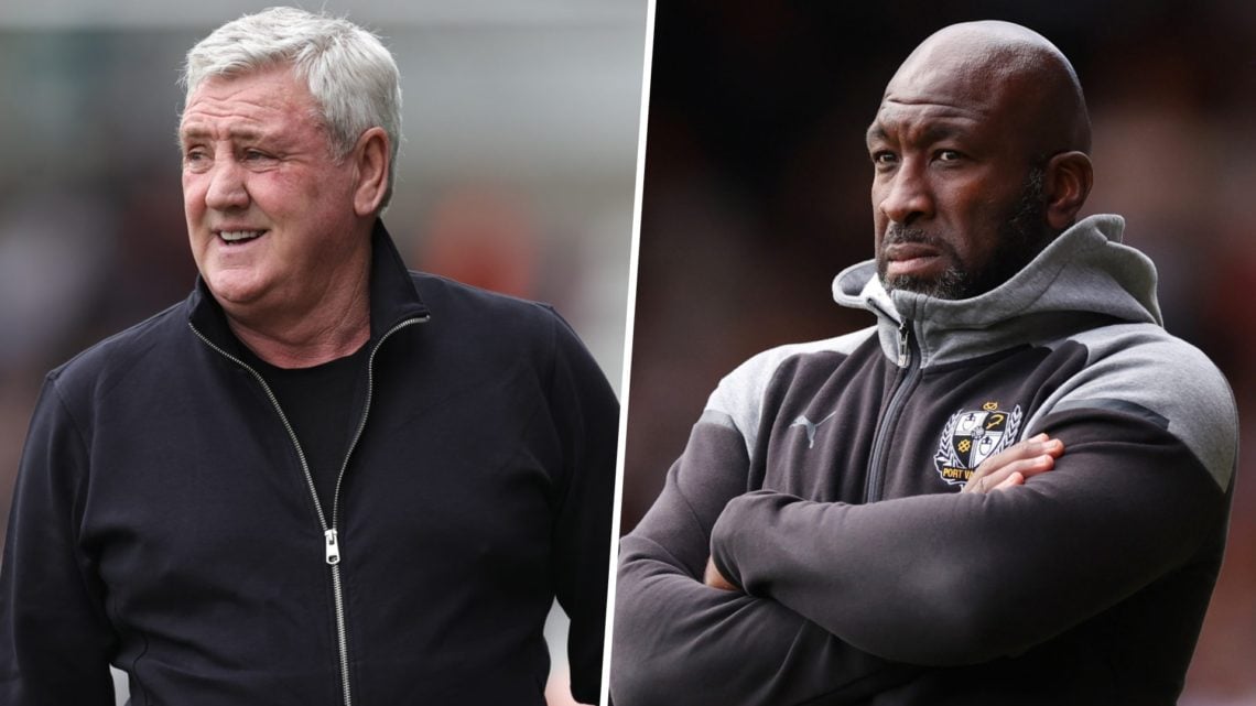 Blackpool manager Steve Bruce looks on during the Sky Bet League One match between Northampton Town FC and Blackpool FC. Darren Moore, Manager of P...