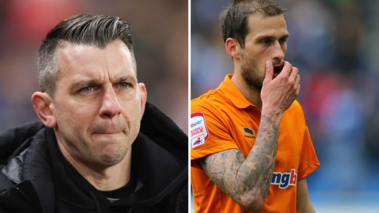 Luton Town manager Matt Bloomfield watches on during a game, Roger Johnson looks dejected after Wolves are relegated in 2013