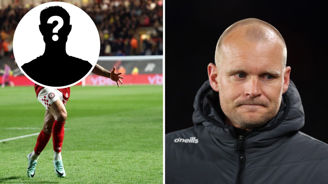 Nahki Wells celebrates scoring for Bristol City, inset of a mystery man covering Wells' face, Liam Manning looks dejected after Bristol City's loss...