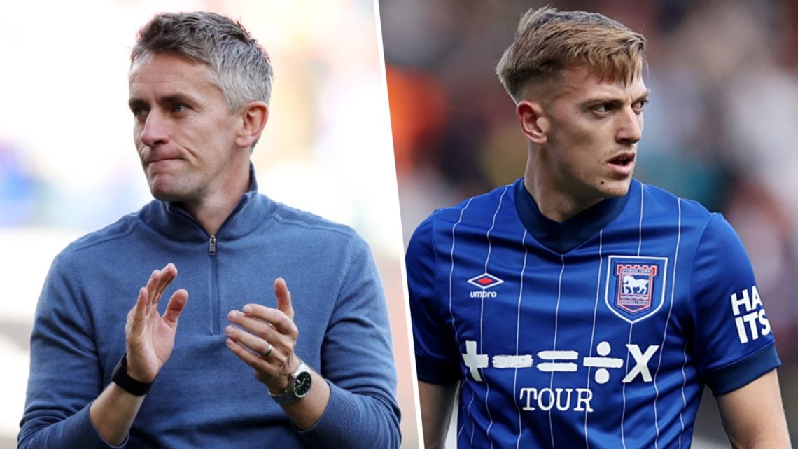 Kieran McKenna, Manager of Ipswich Town, acknowledges the fans following the Premier League match between Ipswich Town FC and West Ham United. Liam...