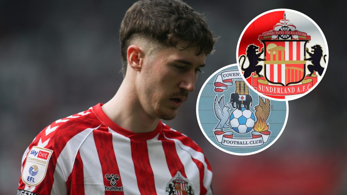 Trai Hume, Coventry City badge and Sunderland AFC badge