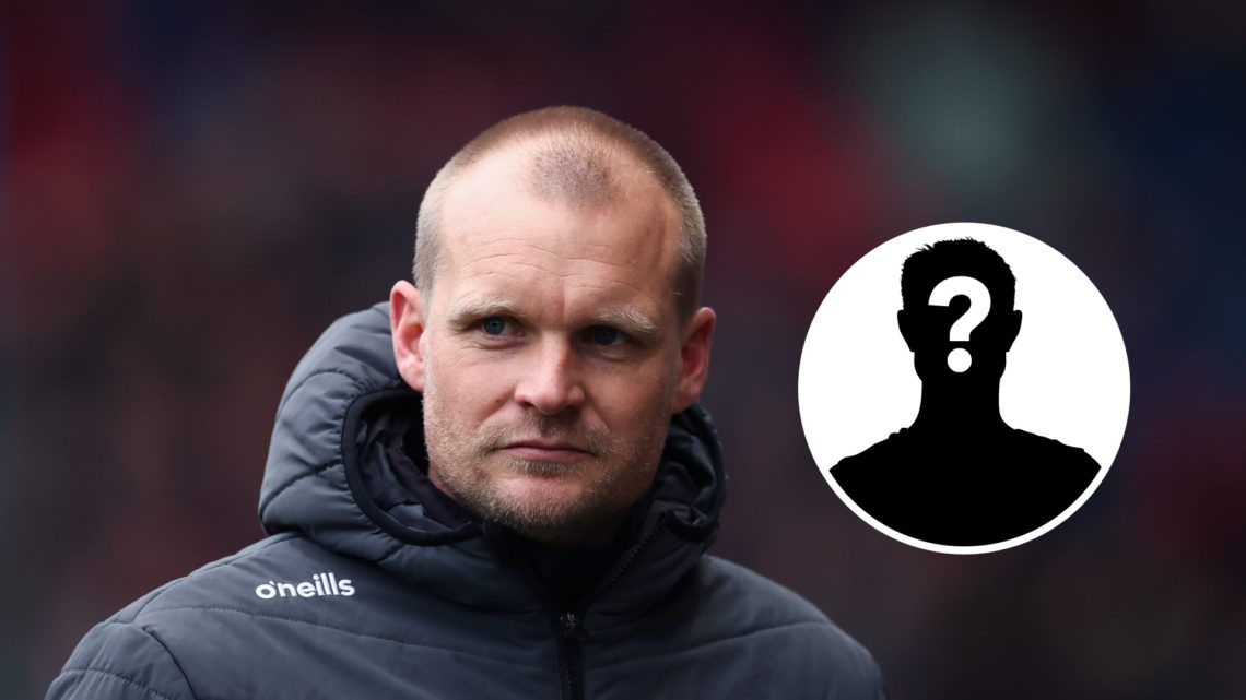 An image of Liam Manning with a mystery player inset
