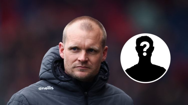 An image of Liam Manning with a mystery player inset