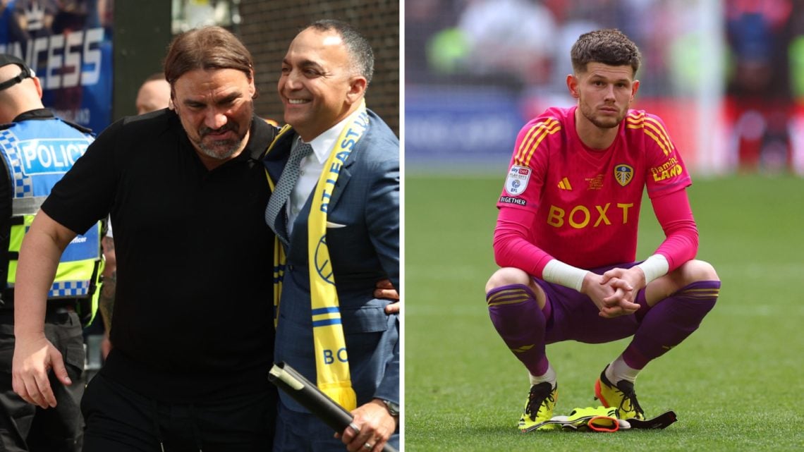 Daniel Farke Leeds manager and Paraag Marathe Leeds United hairman during the Sky Bet Championship match between Plymouth Argyle FC and Leeds Unite...