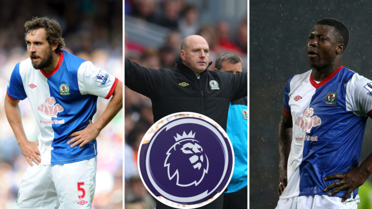 Left, Gael Givet of Blackburn Rovers looks on during the Barclays Premier League match between Blackburn Rovers and Everton. Middle, Steve Kean the...