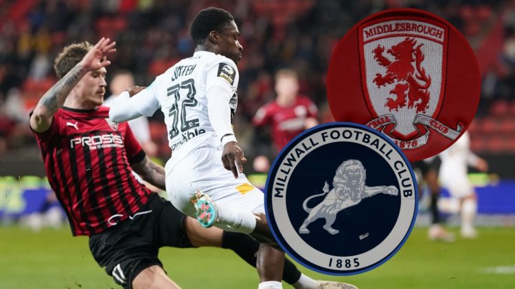 Main image, Christian Coteh of Dynamo Dresden is tackled by Calvin Brackelmann of FC Ingolstadt during the 3. Liga match between FC Ingolstadt 04 a...