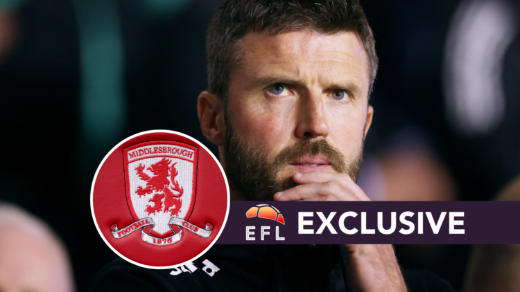 Michael Carrick, manager of Middlesbrough, looks on prior to the Sky Bet Championship match between Sheffield Wednesday and Middlesbrough at Hillsb...