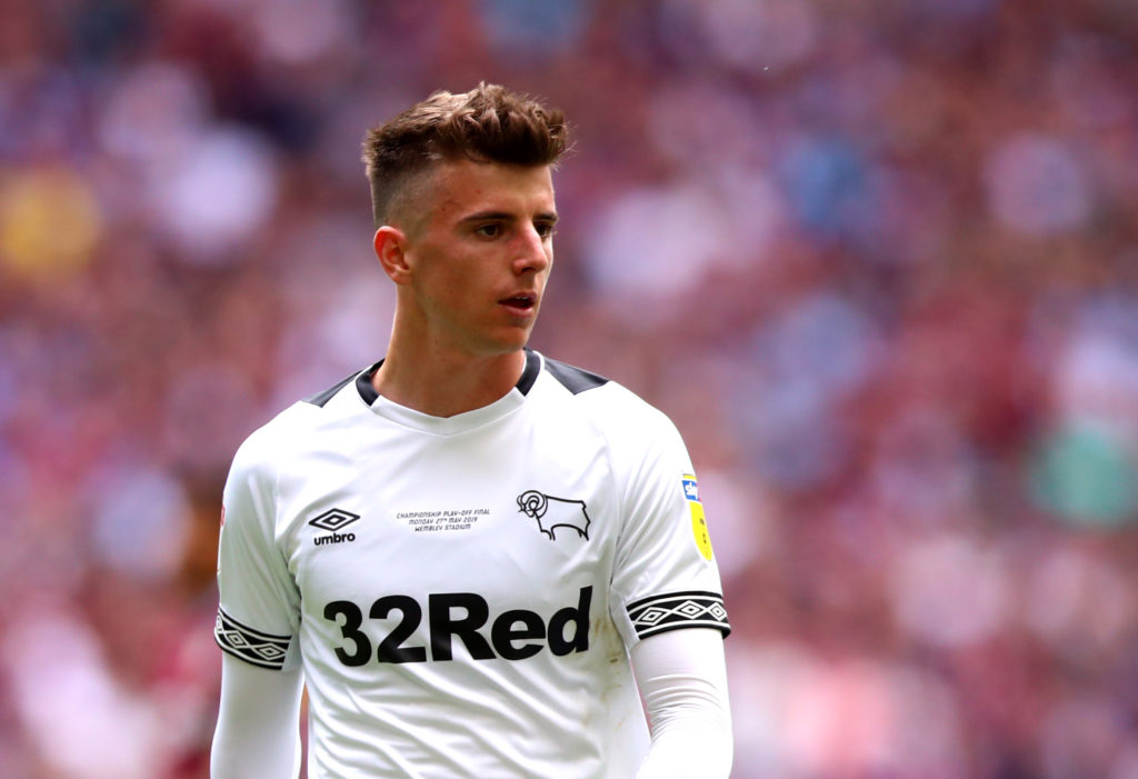 Mason Mount playing for Derby County during Aston Villa v Derby County - Sky Bet Championship Play-off Final