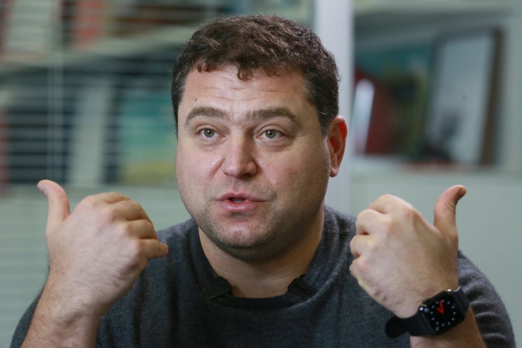 Mikheil Lomtadze speaks during his interview to AFP