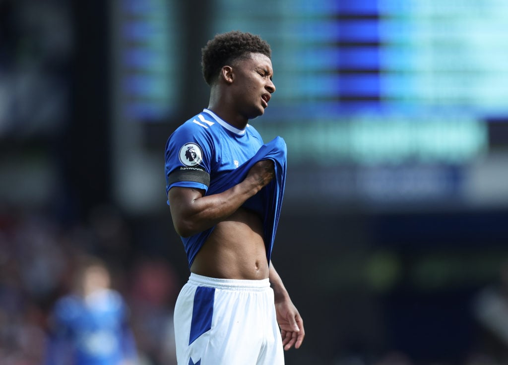 Demarai Gray in action during Everton FC v AFC Bournemouth in the Premier League