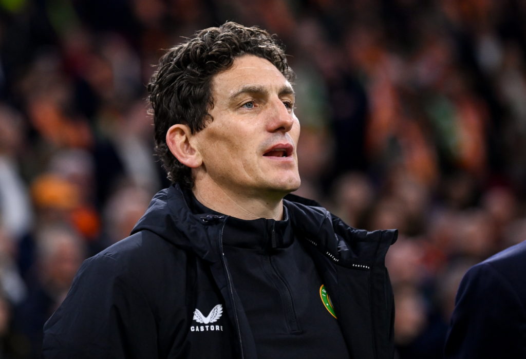 Republic of Ireland coach Keith Andrews before the UEFA EURO 2024 Championship qualifying group B match between Netherlands and Republic of Ireland at Johan Cruijff ArenA in Amsterdam, Netherlands