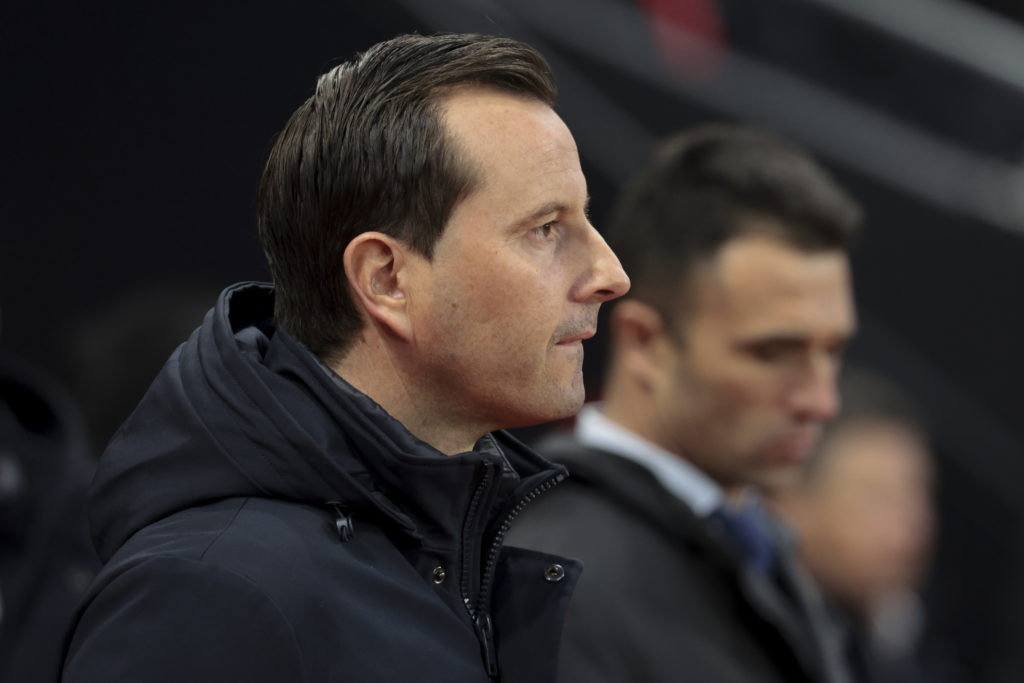 Coach of Stade Rennais Julien Stephan during the UEFA Europa League 2023/24 round of 16 second leg match between Stade Rennais FC and AC Milan