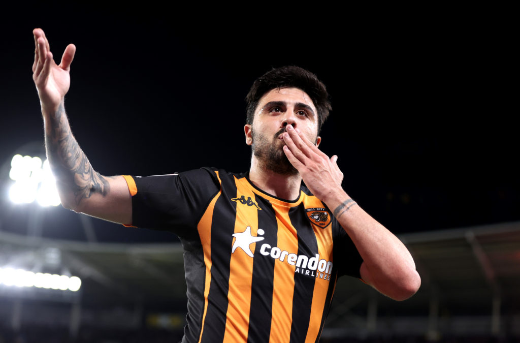Ozan Tufan blows a kiss during Hull vs Middlesbrough