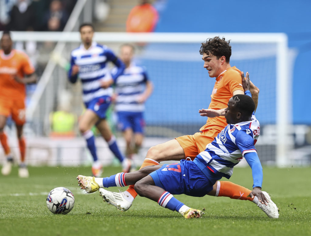 Amadou Mbengue in action during Reading v Blackpool - Sky Bet League One