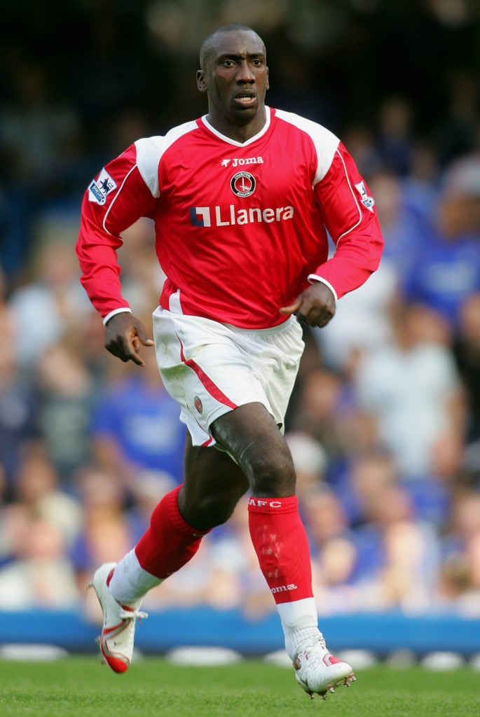 Jimmy Floyd Hasslebaink of Charlton Athletic against Chelsea in Premier League action