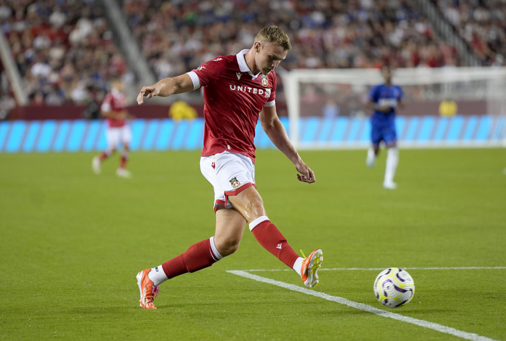 Former Wrexham striker Sam Dalby playing in the game between Chelsea FC v Wrexham - Pre-Season Friendly