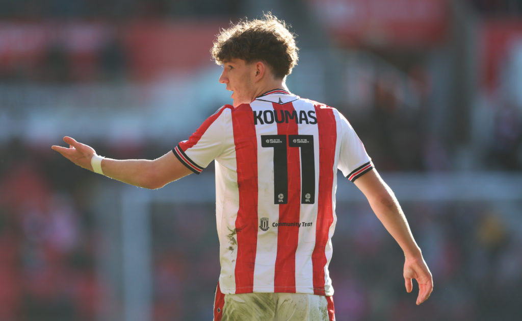 Lewis Koumas during Stoke City vs Oxford United