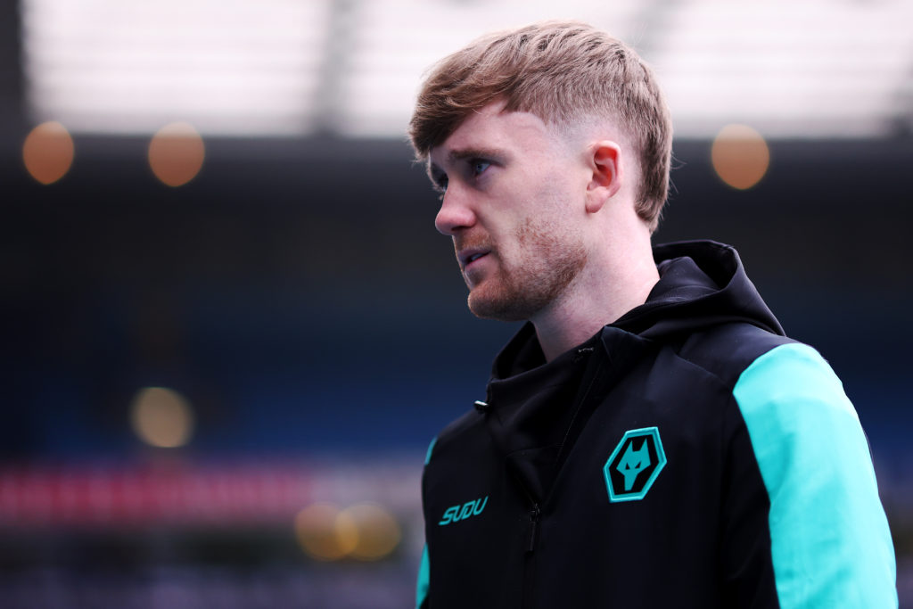 Tommy Doyle of Wolverhampton Wanderers inspects the pitch ahead of the Emirates FA Cup Fourth Round match between Blackburn Rovers and Wolverhampton Wanderers