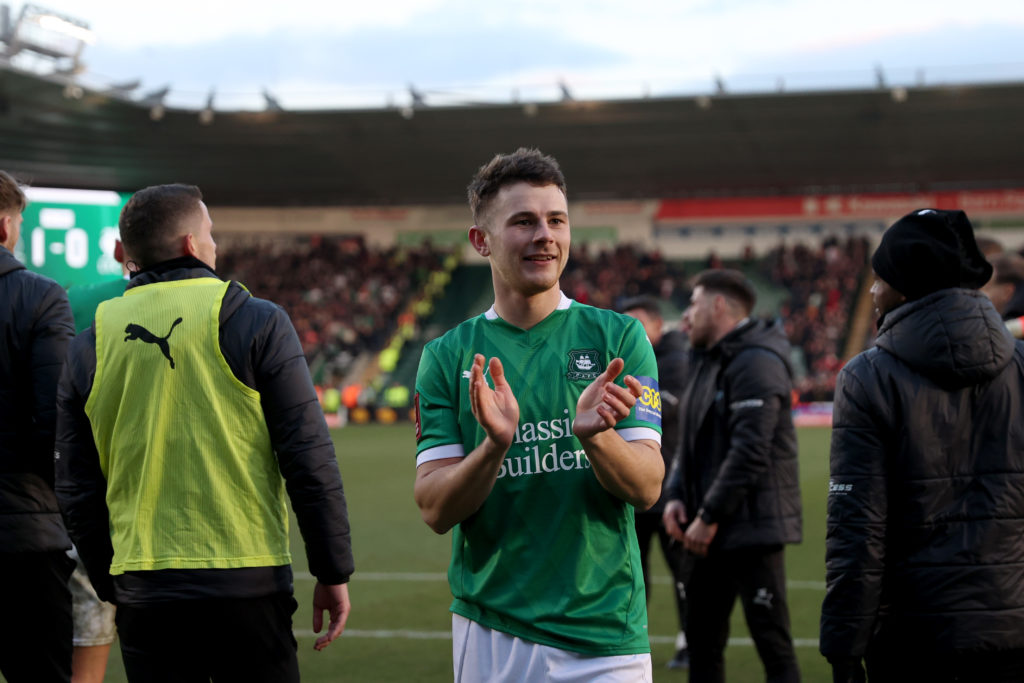 Adam Randell of Plymouth Argyle FC during the Emirates FA Cup Fourth Round match between Plymouth Argyle and Liverpool at Home Park.