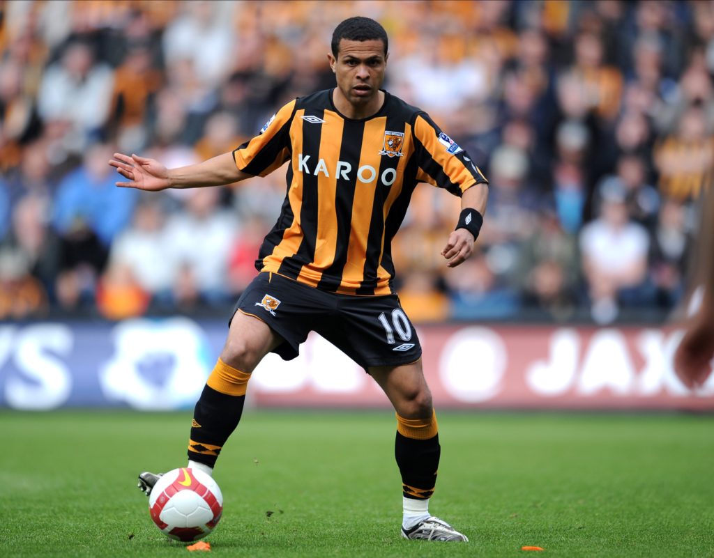 Geovanni on the ball for Hull City during their Premier League game against Stoke City