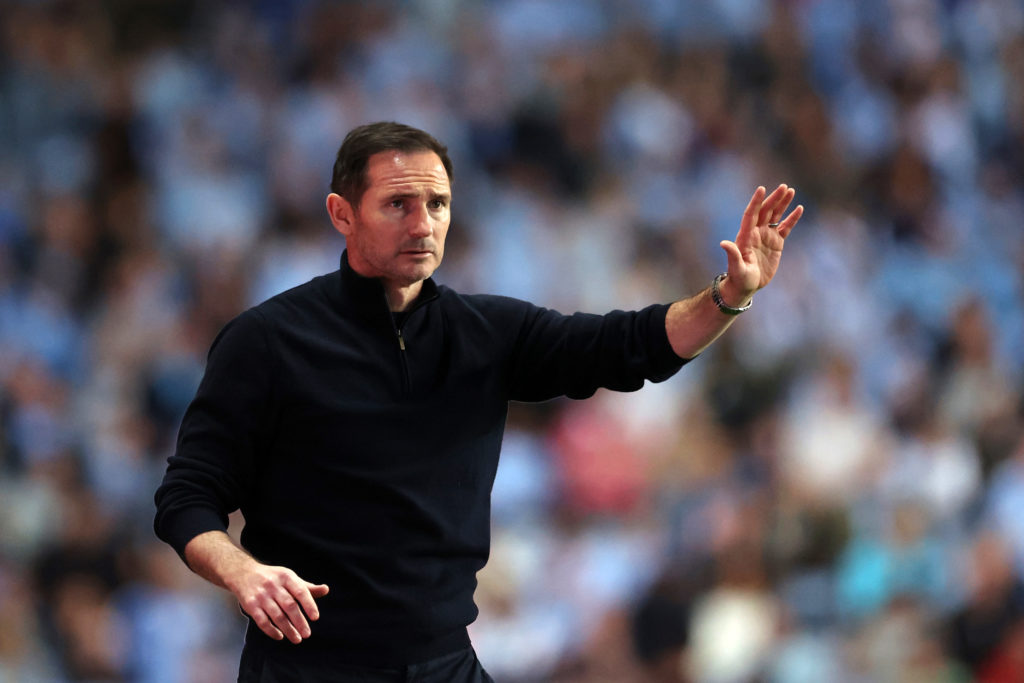 Frank Lampard gives an instruction to his Coventry City side during their Championship play-off fixture against Sunderland