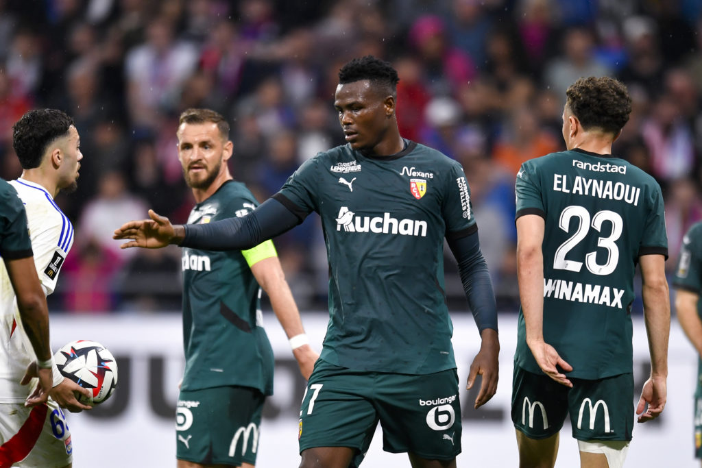 Juma Bah of RC Lens during the France Ligue 1 match between Olympique Lyonnais and Racing Club de Lens at Groupama Stadium.