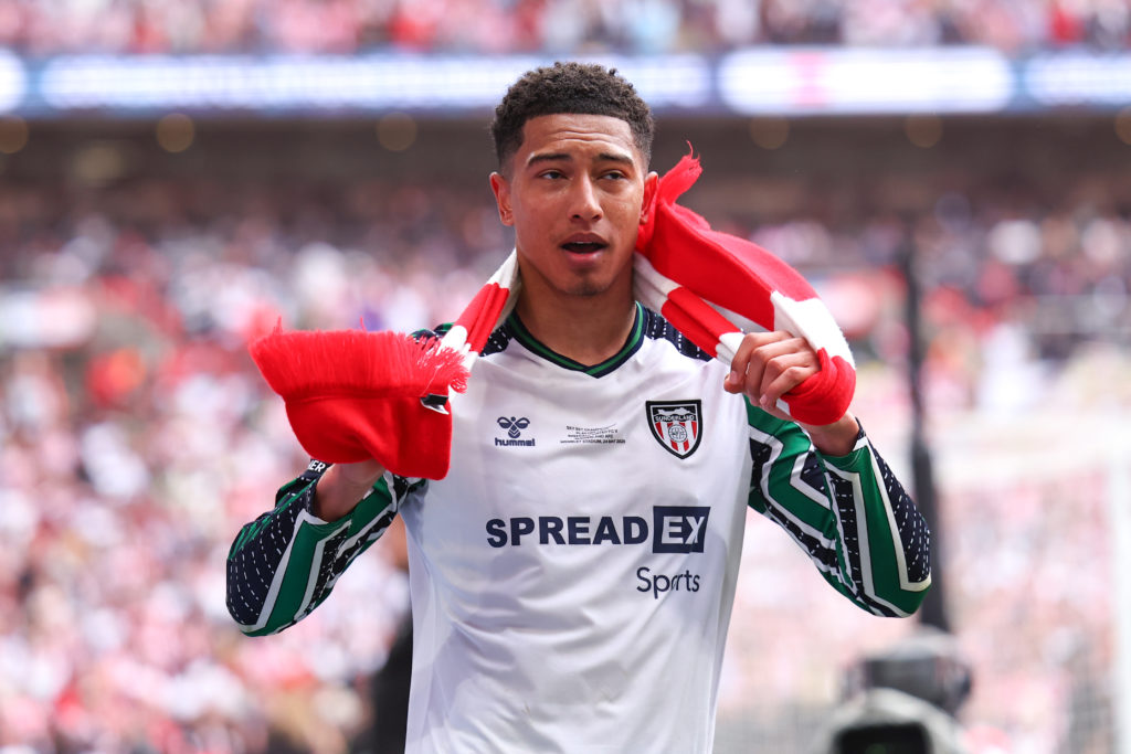 Jobe Bellingham of Sunderland celebrates during the Sky Bet Championship Play-Off Final match between Sheffield United and Sunderland at Wembley