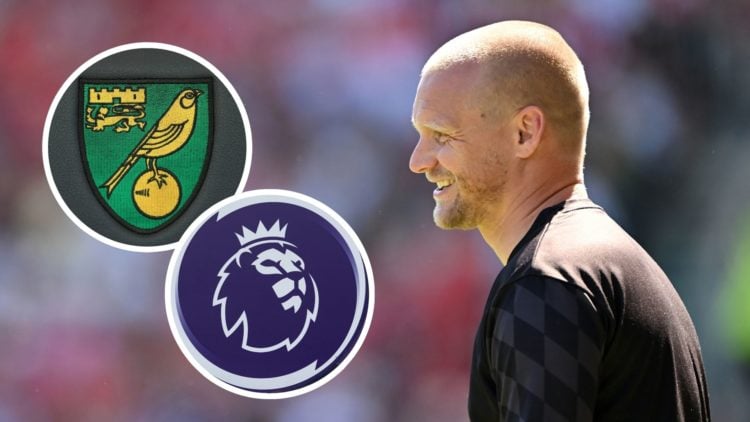 Liam Manning, Manager of Bristol City looks on during the Sky Bet Championship match between Bristol City FC and Preston North End FC. Inset, Norwi...