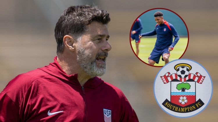 Main image, Head Coach Mauricio Pochettino of the United States during USMNT Training at Stanford on June 14, 2025 in Palo Alto, California. Top in...
