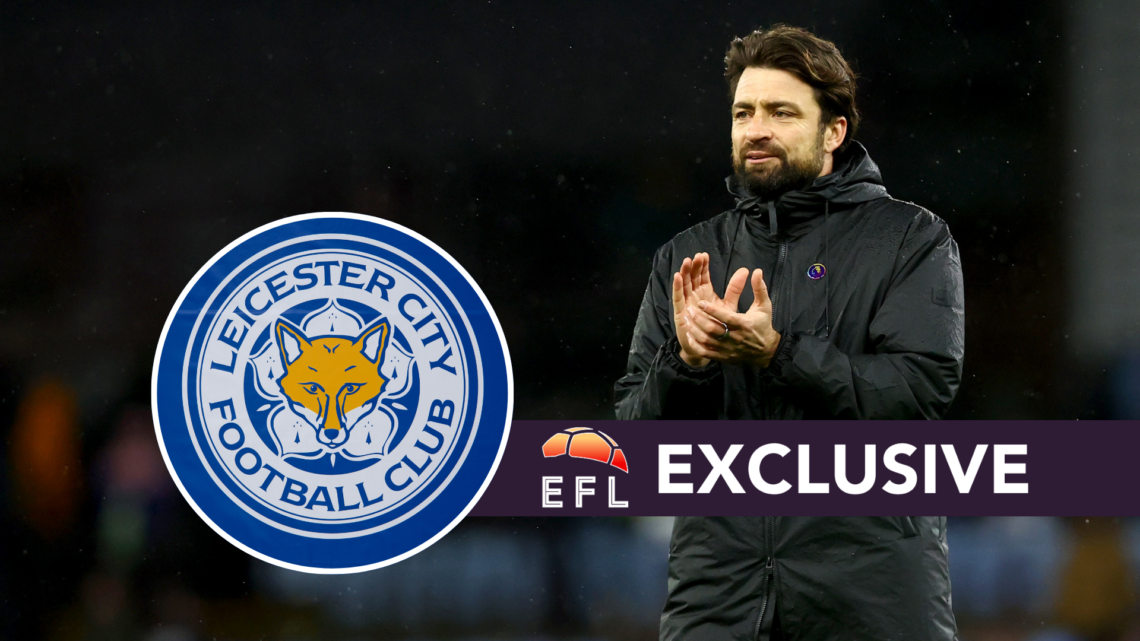 Russell Martin during his time at Southampton. Inset, Leicester City badge. Overlaid, exclusive branding.