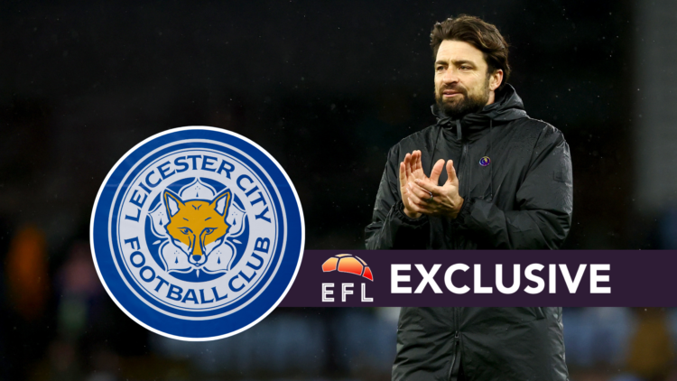 Russell Martin during his time at Southampton. Inset, Leicester City badge. Overlaid, exclusive branding.