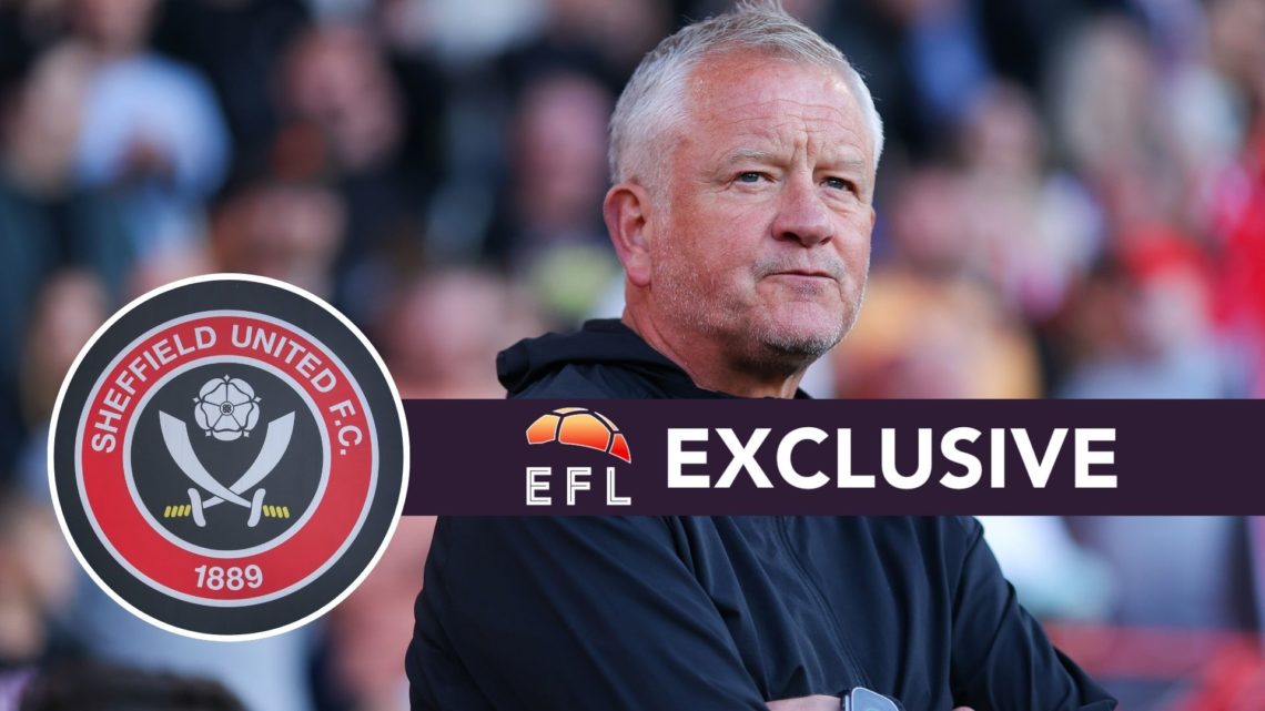An image of Chris Wilder with an inset of the Sheffield United badge and exclusive banner.