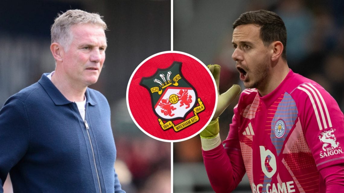 Wrexham manager Phil Parkinson watches League One action from the touchlien, Leiecester City goalkeeper Danny Ward reacts during a game against New...