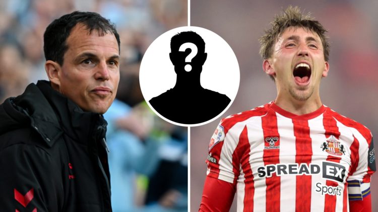 Sunderland head coach Regis Le Bris, Dan Neil and mystery player