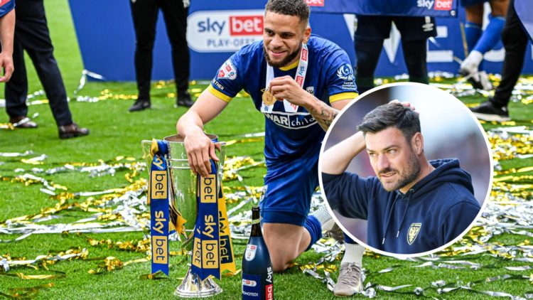 AFC Wimbledon star Marcus Browne. Inset, manager Johnnie Jackson.