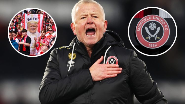 Sheffield United manager Chris Wilder celebrates after a Championship victory and inset, the Sheffield United fans at Wembley ahead of the play-off...