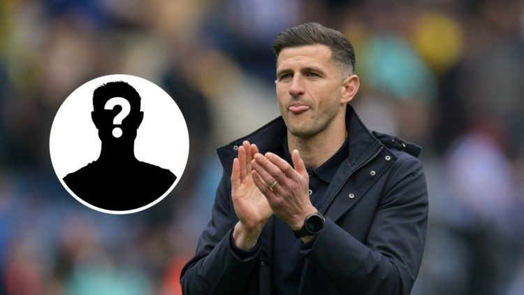 Portsmouth FC Manager John Mousinho is present during the Sky Bet Championship match between Sheffield Wednesday and Portsmouth. Inset, Mystery Player