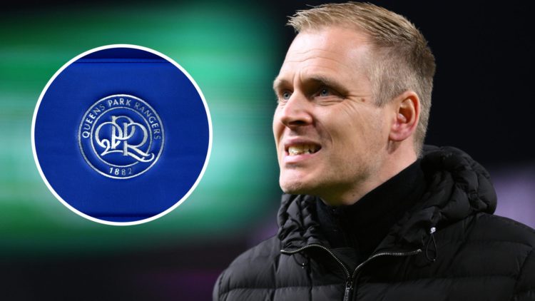 Johannes Hoff Thorup the manager of Norwich City during the Sky Bet Championship match between Burnley FC and Norwich City FC. Inset, QPR badge on ...