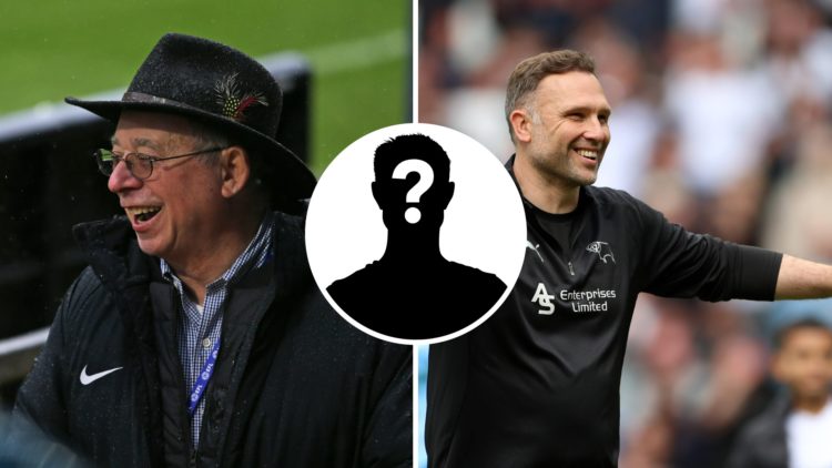 Rob Couhig during Wycombe Wanderers v Sunderland - Sky Bet League One (L). John Eustace, Manager of Derby County, celebrates avoiding relegation af...