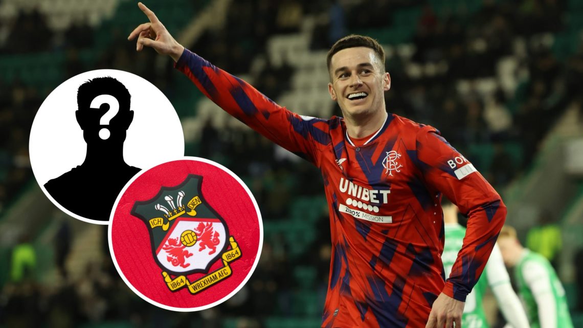 Tom Lawrence of Rangers celebrates after scoring, only for VAR to rule it off side during the Cinch Scottish Premiership match between Hibernian FC...