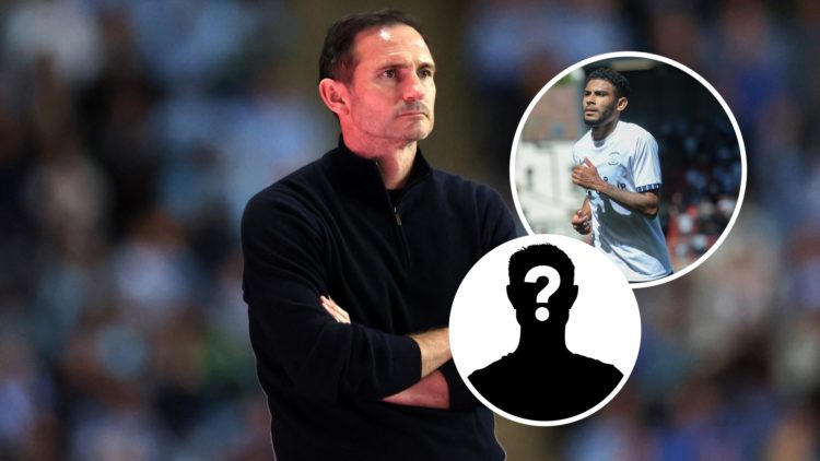 Coventry City manager Frank Lampard. Inset, Kaine Kesler-Hayden and mystery player graphic.