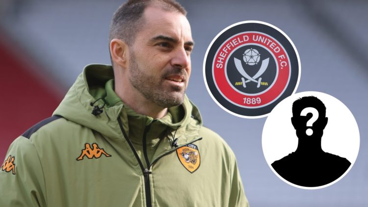 Hull City Manager Ruben Selles is present during the Sky Bet Championship match between Sunderland and Hull City. Inset, Sheffield United badge. In...