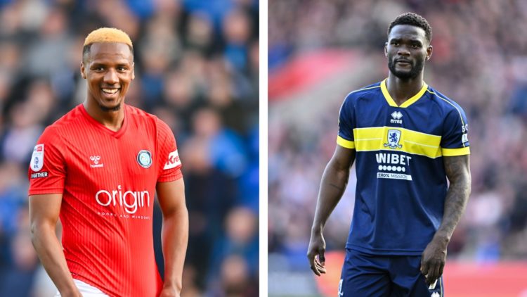 Emmanuel Latte Lath during Southampton FC v Middlesbrough - Sky Bet Championship. Richard Kone looks on during the Sky Bet League One match between...