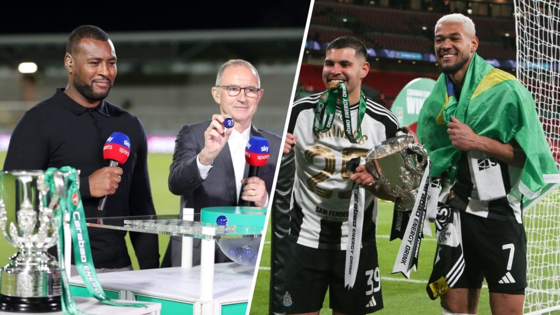 Martin O'Neill and Wes Morgan conduct the Carabao Cup draw, Joelinton and Bruno Guimaraes pose with the Carabao Cup trophy