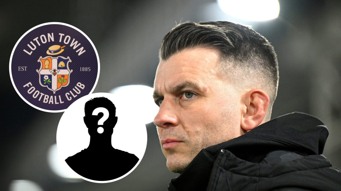 Matt Bloomfield, Manager of Luton Town, looks on prior to the Sky Bet Championship match between Luton Town FC and Plymouth Argyle FC. Inset, Luton...