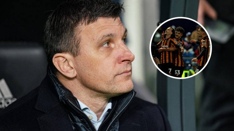 An image of Hull City boss Sergej Jakirovic and an inset of Hull City players