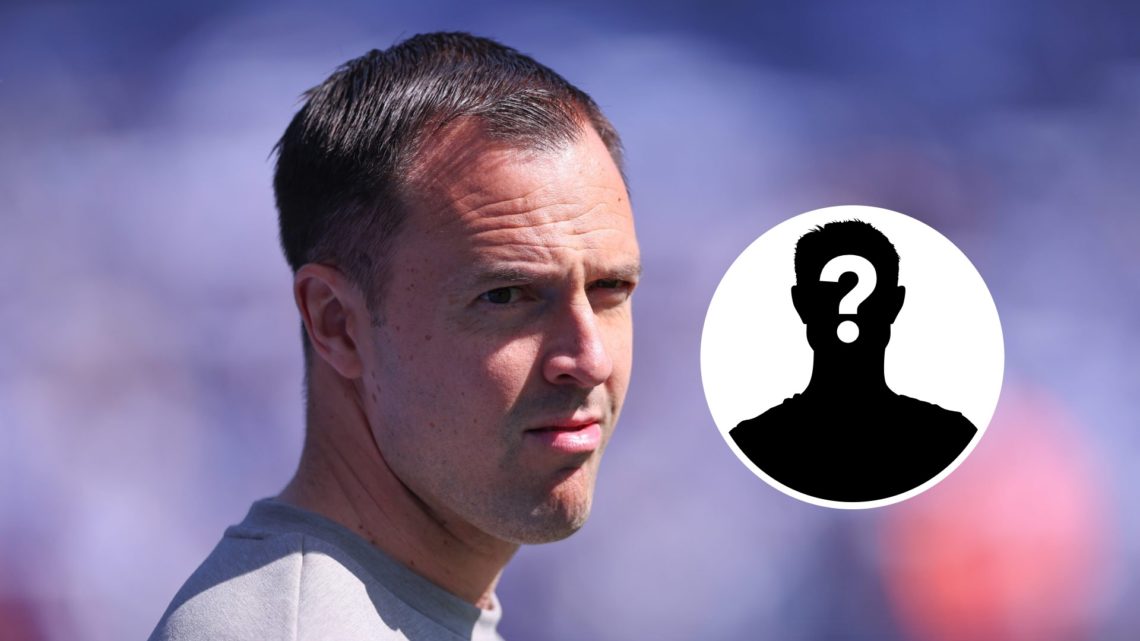 Birmingham City manager Chris Davies with mystery player graphic inset.